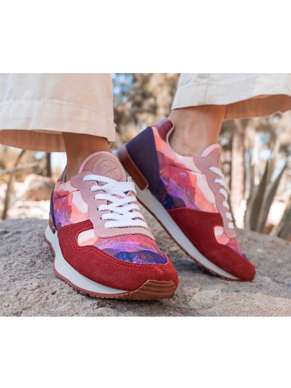 Inkkas Women's Multicolor Athletic Sneakers — Pink & Red Accents